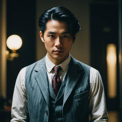 Vintage Detective Style Man in Pinstripe Vest