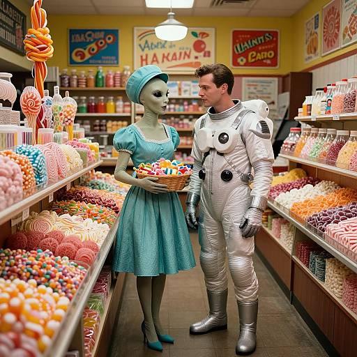 1950s Alien Candy Store Romance