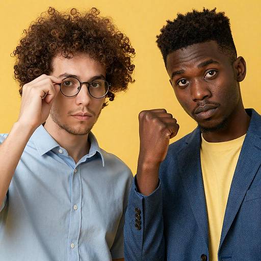 Dynamic Portrait of Two Stylish Men