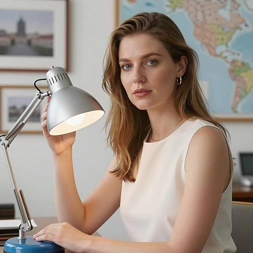 Elegant Woman in Stylish Office Setting