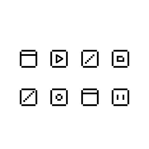 Minimalist 64x64 Pixel Art Icons