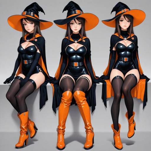 Cute Witch Girl in Stylish Outfit