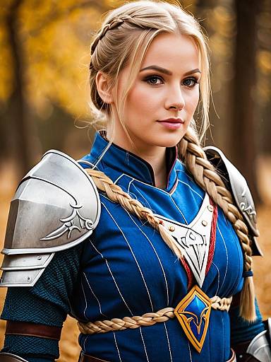 Lifestyle costume photo of Agrias oaks. Cosplay clothes