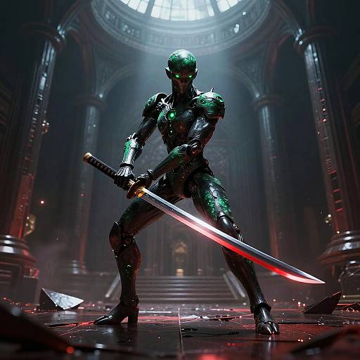 Bioengineered Fighter in Cyber Shrine