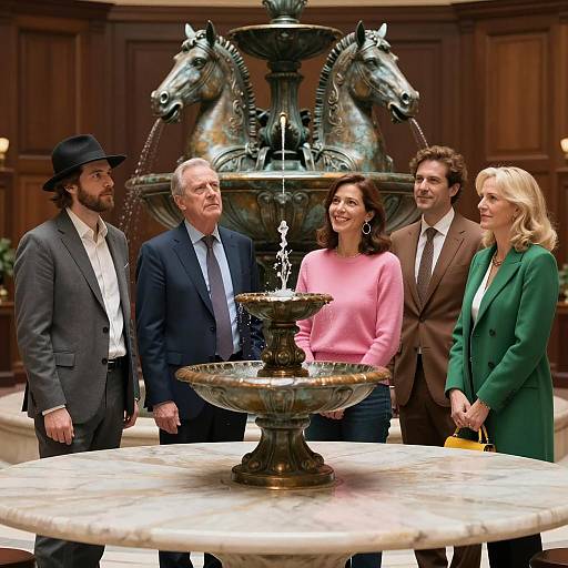 Gathering Around a Grand Fountain