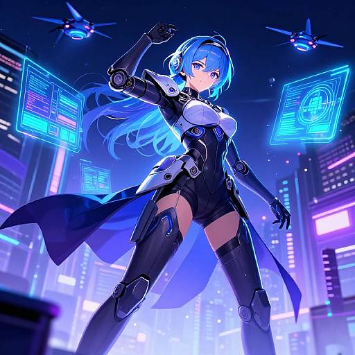 Cybernetic Azur Lane Z23 in Neon City