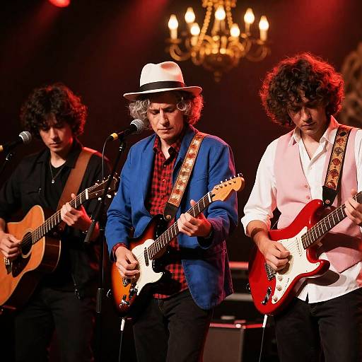 Three Male Musicians Performing on Stage