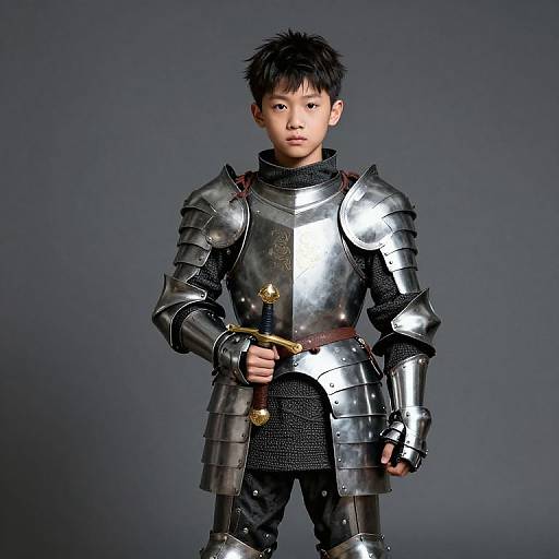 Boy in Armor with Sword
