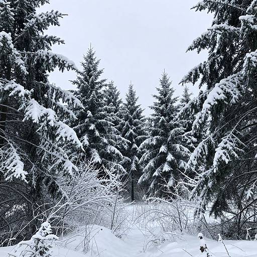 Winter Forest Tranquility in Snow