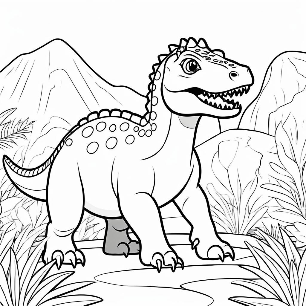 Cute Allosaurus for Kids' Coloring Book