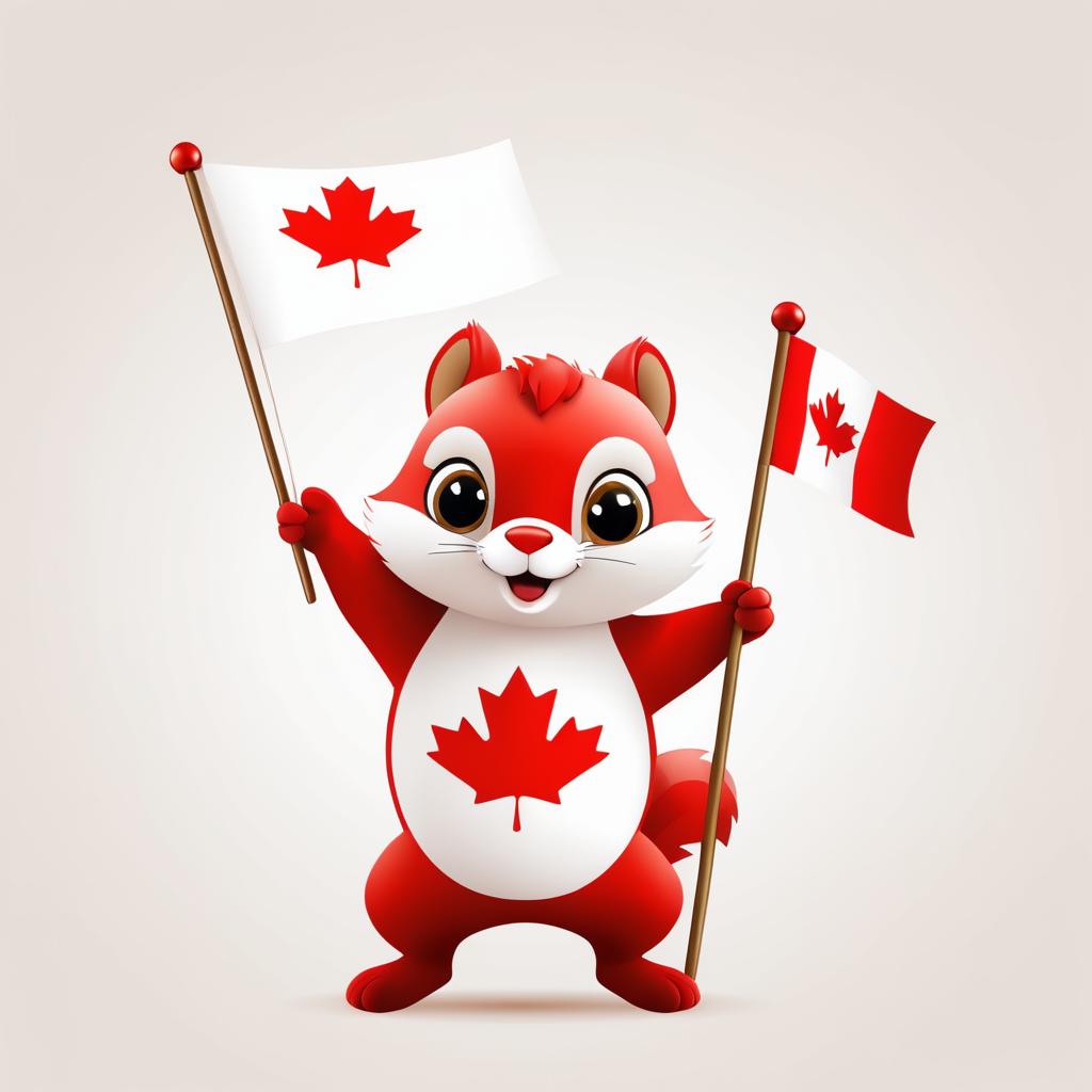 Playful Canadian Squirrel Vector Design