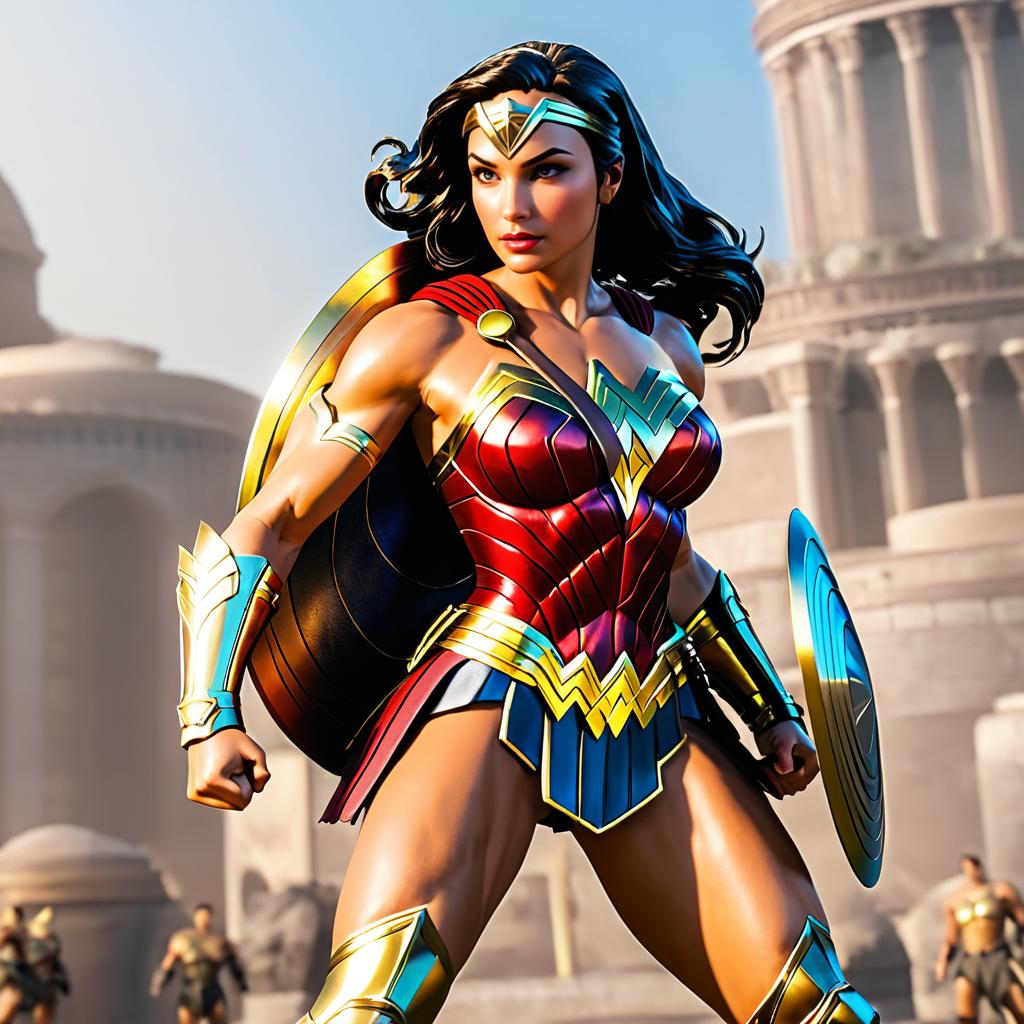 Athletic Wonder Woman in Battle Armor