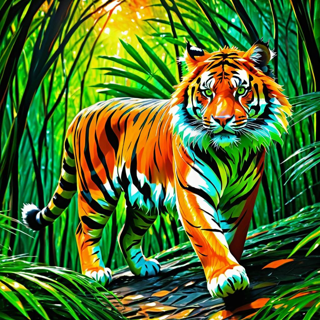 Epic Anime Portrait of a Feral Tiger