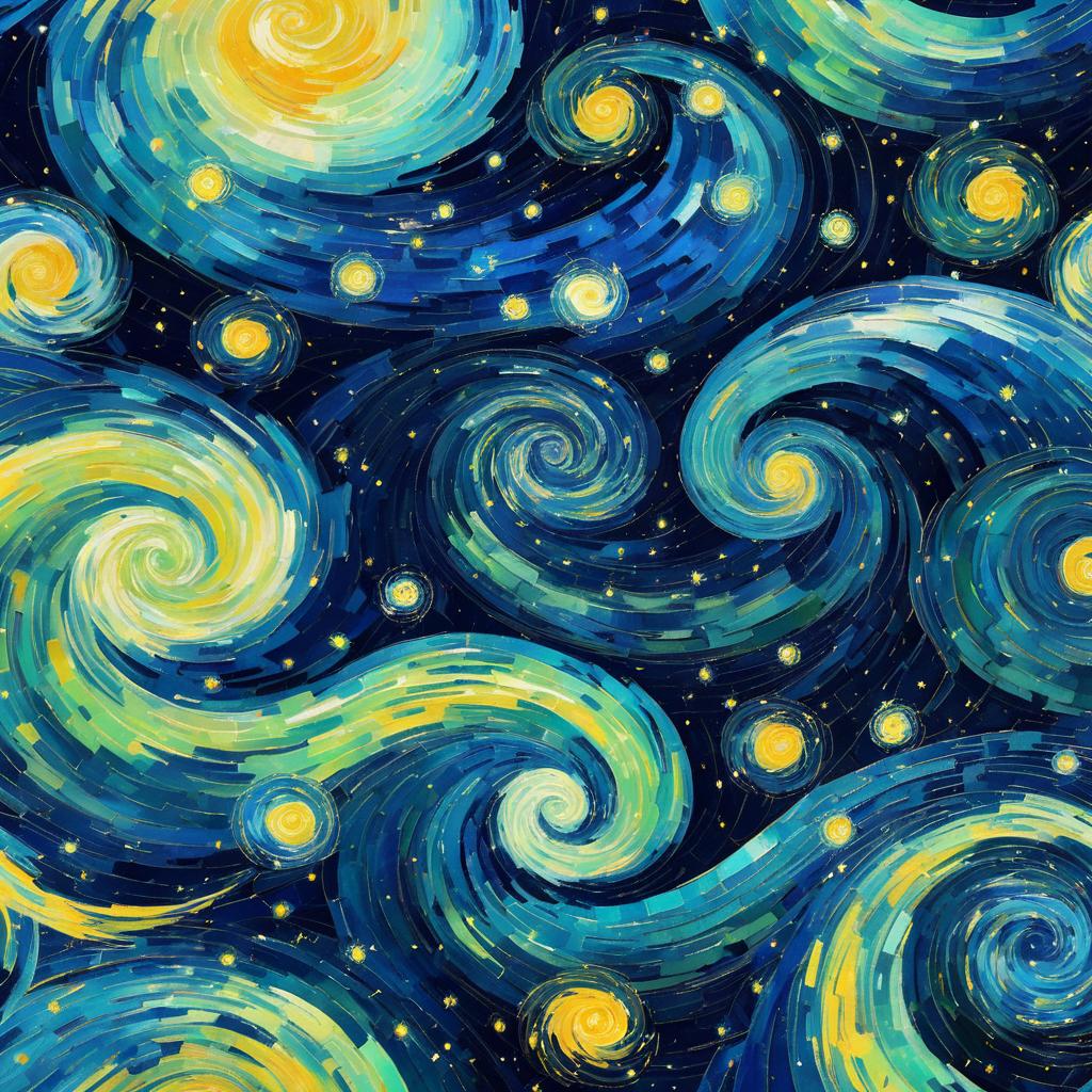 Galactic Whirl: Van Gogh Inspired Art