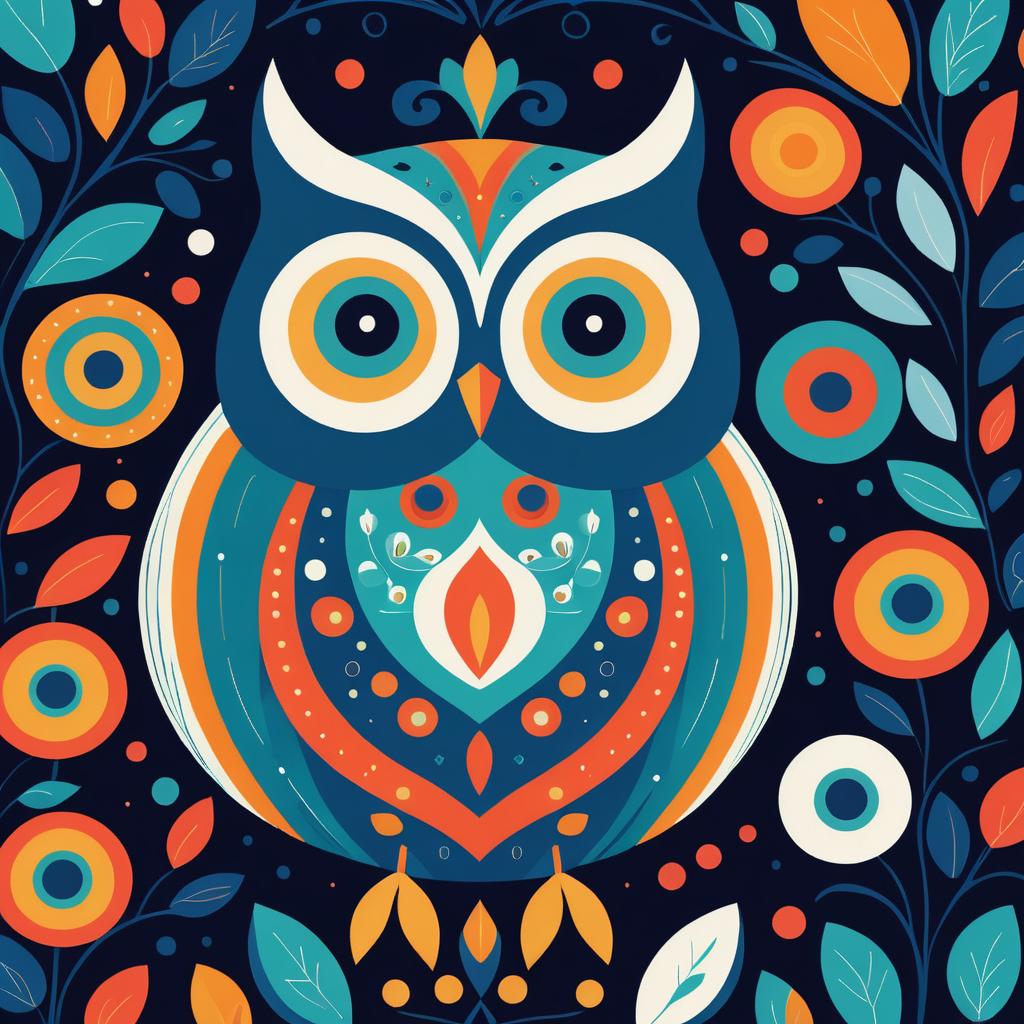 Whimsical Minimalist Owl Illustration Design