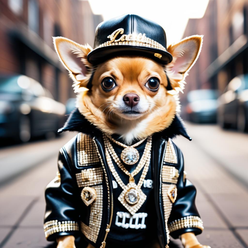 Chihuahua in Urban Gangster Fashion