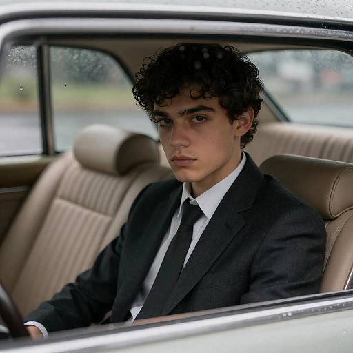 Intense Portrait in Vintage Car
