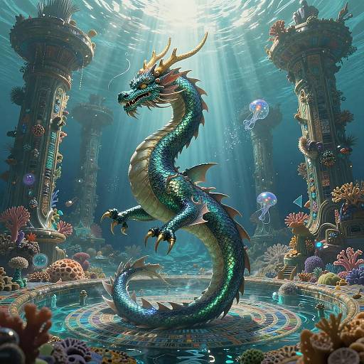 Majestic Celestial Sea Dragon in Lagoon