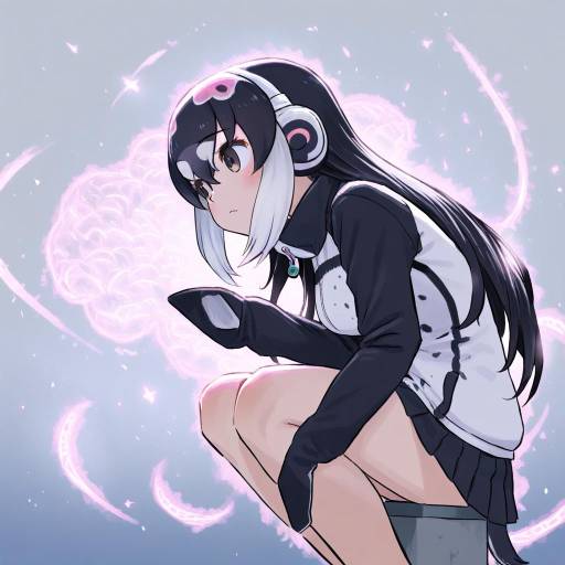 Illustration of African penguin (kemono friends), kemono friends in the style of Kishida shiki