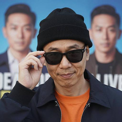 Casual Man with Beanie and Sunglasses