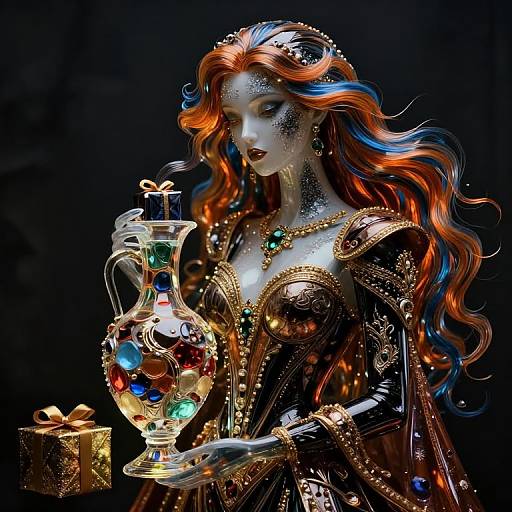 Luxurious Glass and Gift Female Figure