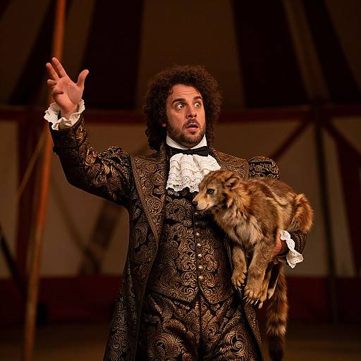 Victorian Showman with Exotic Animal