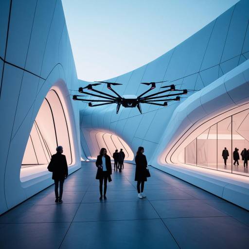 Futuristic Drones in Luminescent Gallery