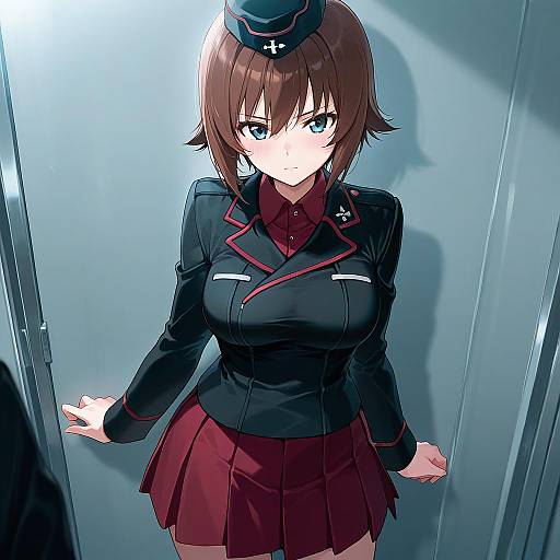 Illustration of Hida ema, girls und panzer in the style of Nagu