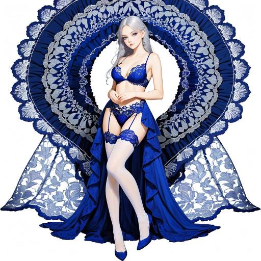 Elegant Woman in Lace and Silver Elegant Woman in Lace and Silver