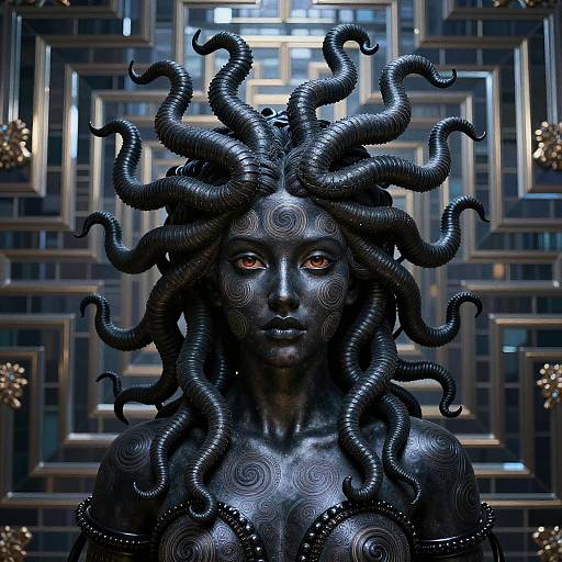 Psychedelic Baroque Black Medusa