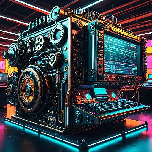 Futuristic Steampunk Tripmachine Computer