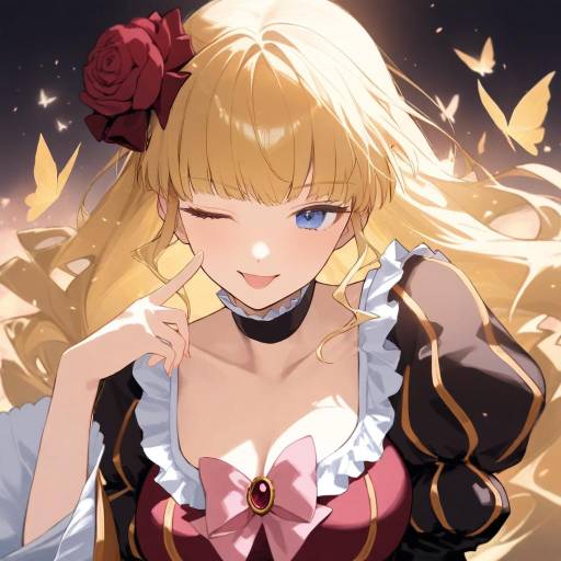 Playful Beatrice in Elegant Attire