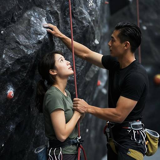 Indoor Rock Climbing Couple Adventure