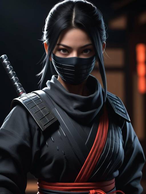 Ninja-Inspired Young Japanese Woman Portrait