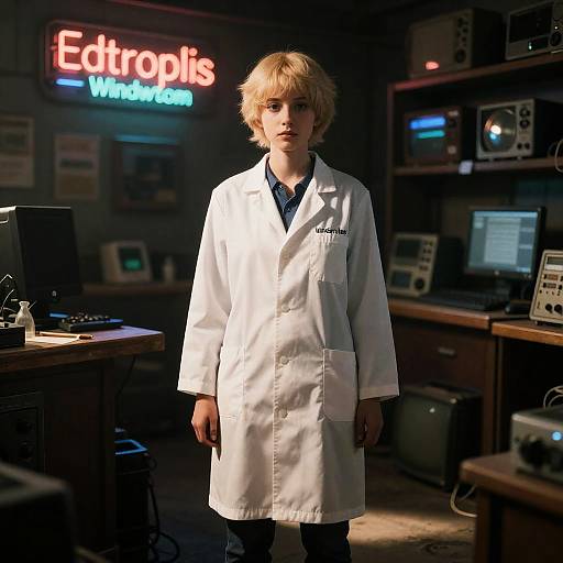 Cyberpunk Temmie in Neon Antique Shop