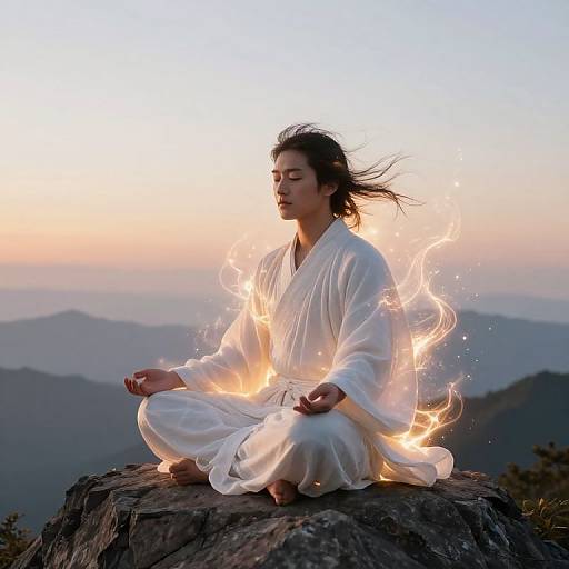 Musouzuki Meditating at Sunrise Peak