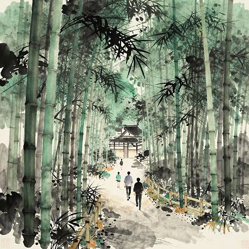 Biohacked Arashiyama Bamboo Landscape