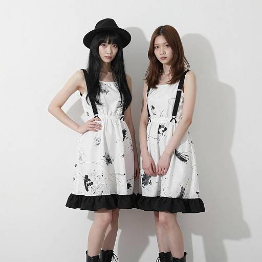 Stylish Portrait of Two Asian Women