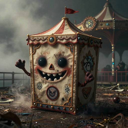 Surreal Horror Jack-in-the-Box Mascot