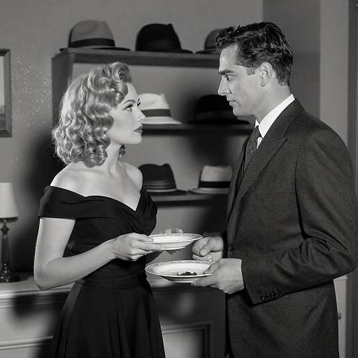 Vintage Black and White Couple Portrait