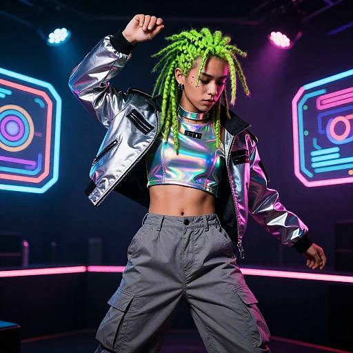 Cyberpunk Dance: Neon Non-Binary Style