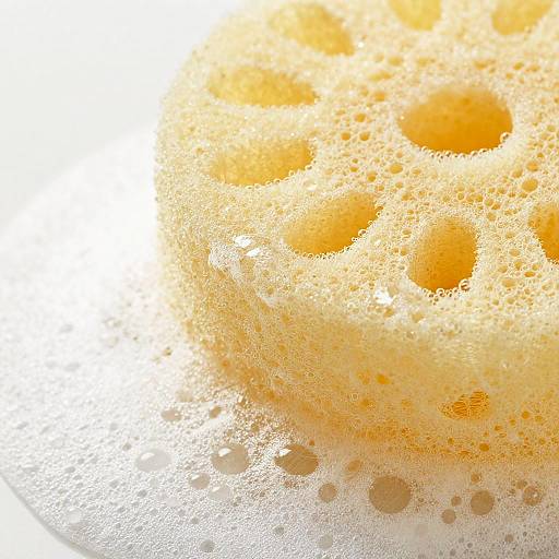 Close-Up Loofah Sponge with Bubbles