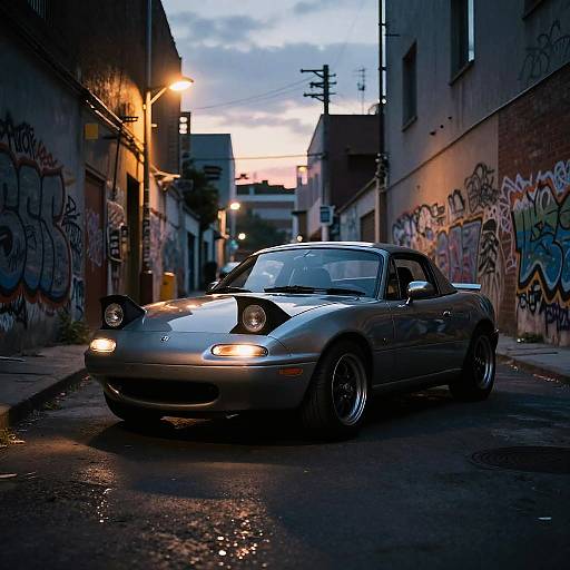 GTA Miata in Urban Alley at Dusk