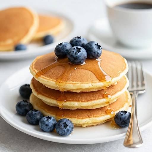Golden Quinoa Pancakes with Blueberries