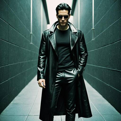 Sleek Neo Cosplay in Soft Lighting
