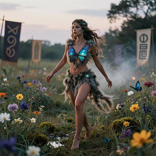 Azure Butterfly Enchantress at Dusk