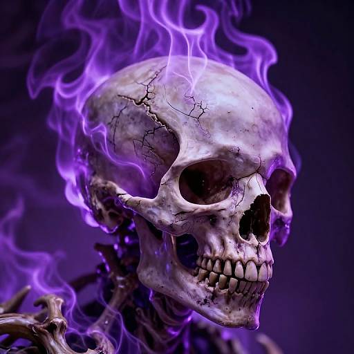 Skeledirge Skull with Ghostly Flames