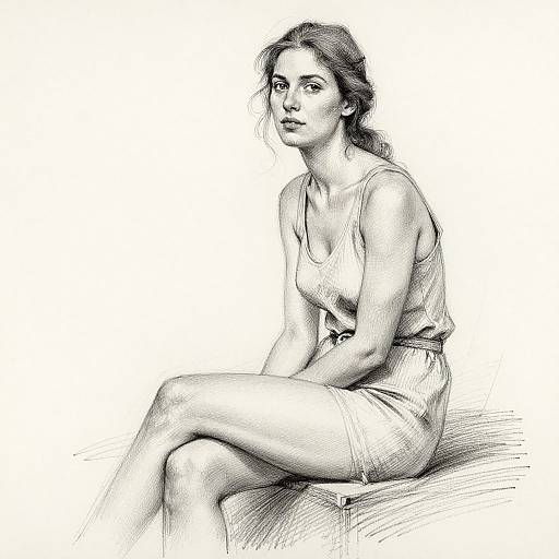 Woman Sitting Sketch by Henry Colchado