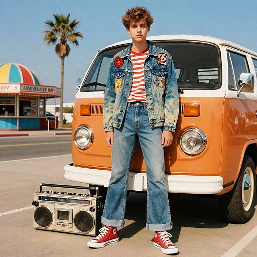 Sun-bleached 70s Teen Boombox Outfit