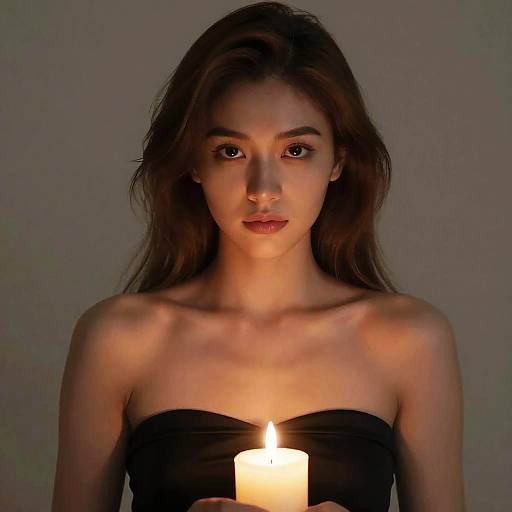 Photorealistic Woman in Candlelight